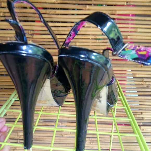 Steve Madden 8 Black Baby Doll Slingback Heels Shoes - Picture 6 of 6